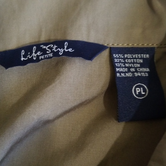 Life Style green military zippered jacket. Size PL - Picture 8 of 8